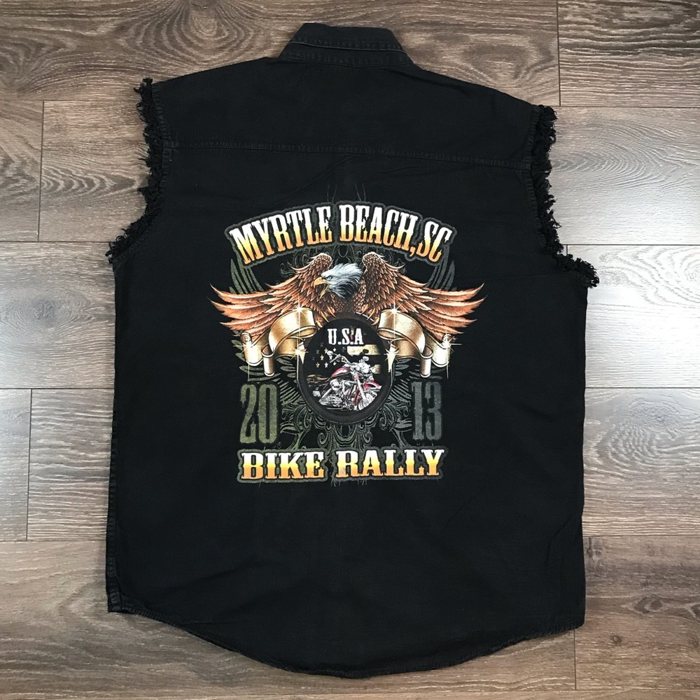 BikerWear Myrtle Beach South Carolina 2013 Bike Rally Men’s Button Down Shirt L